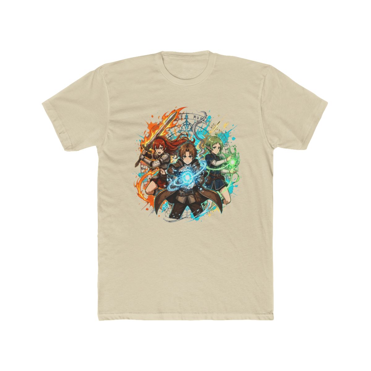 Rudeus, Eris, and Sylphiette Fan Art T Shirt | Mushoku Tensei - alternate angle 4, merchandise