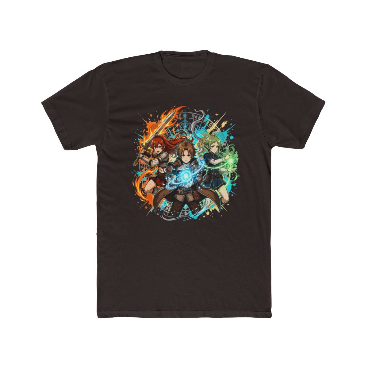 Rudeus, Eris, and Sylphiette Fan Art T Shirt | Mushoku Tensei - alternate angle 3, merchandise