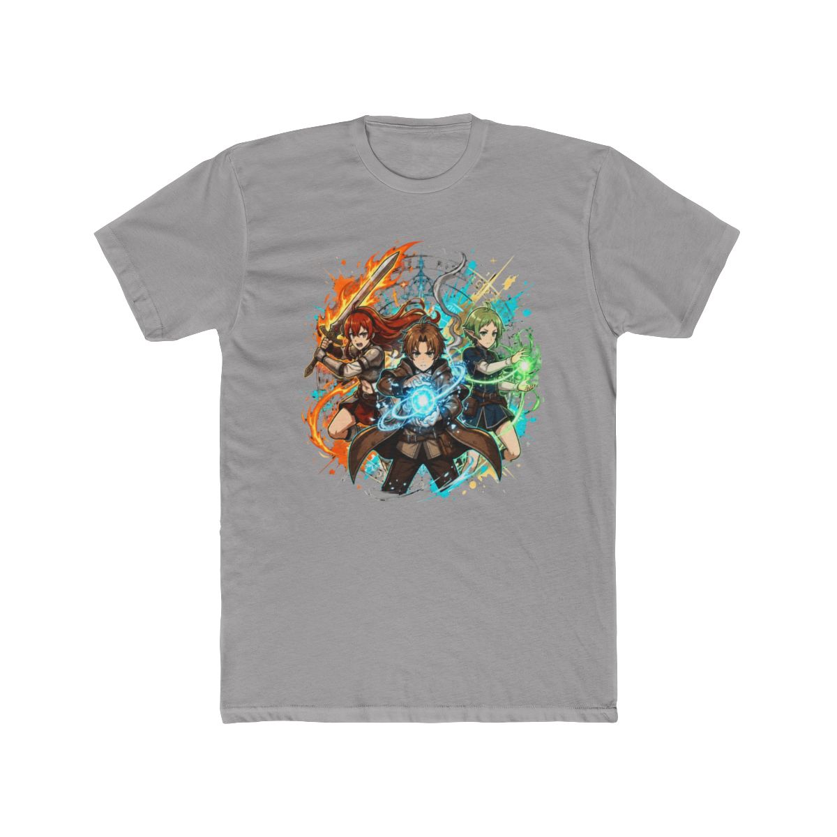 Rudeus, Eris, and Sylphiette Fan Art T Shirt | Mushoku Tensei - alternate angle 2, merchandise