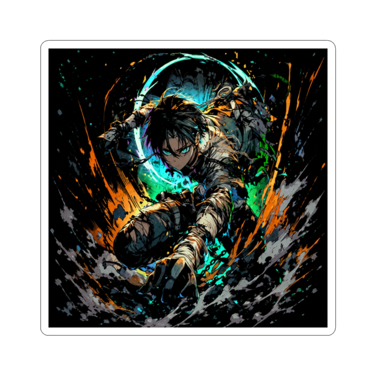 Rudeus Greyrat Action Pose Sticker | Mushoku Tensei - alternate angle 3, merchandise