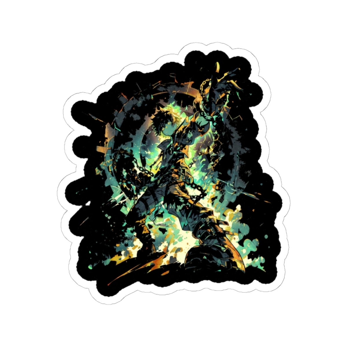 Rudeus Greyrat Gritty Fan Art Sticker | Mushoku Tensei - alternate angle 1, merchandise