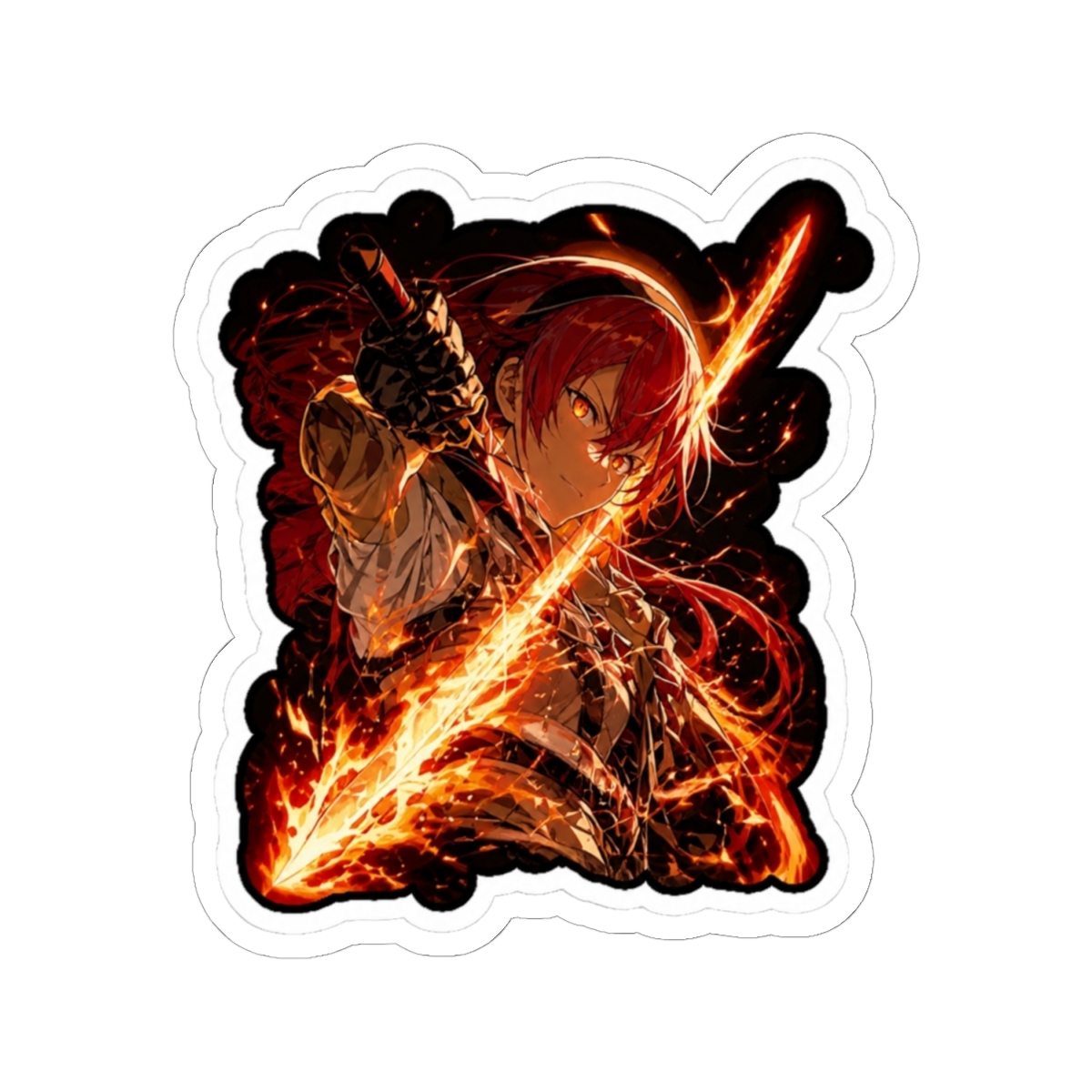 Eris Boreas Greyrat with Flame Sword Sticker | Mushoku Tensei - alternate angle 1, merchandise