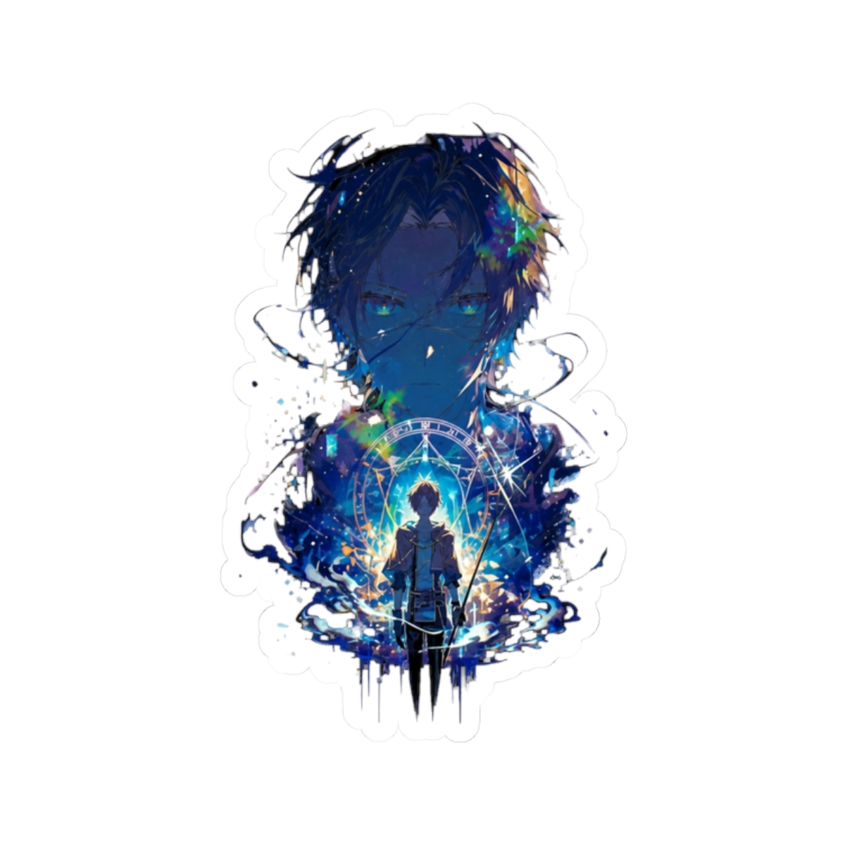 Rudeus Greyrat Mushoku Tensei Double Exposure Sticker - alternate angle 3, merchandise