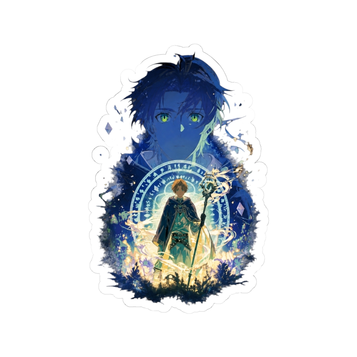 Rudeus Greyrat Mystical Magic Art Sticker | Mushoku Tensei