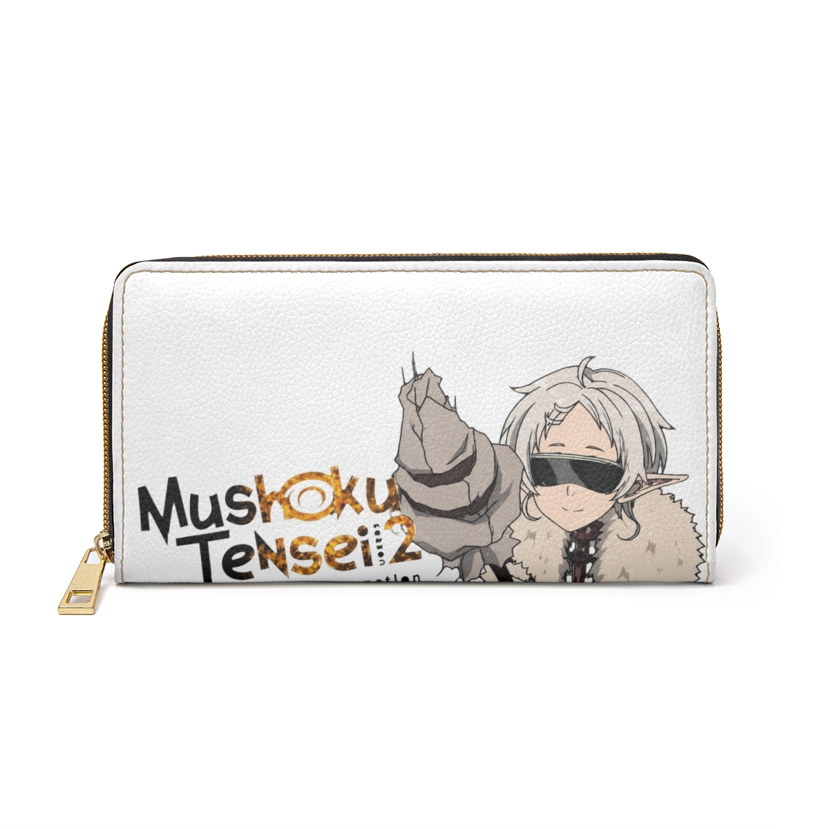 Buckle-Down Mushoku Tensei Jobless Reincarnation Canvas Zipper Wallet | Mushoku Tensei Guard Fitz Snow Scene and Title Logo