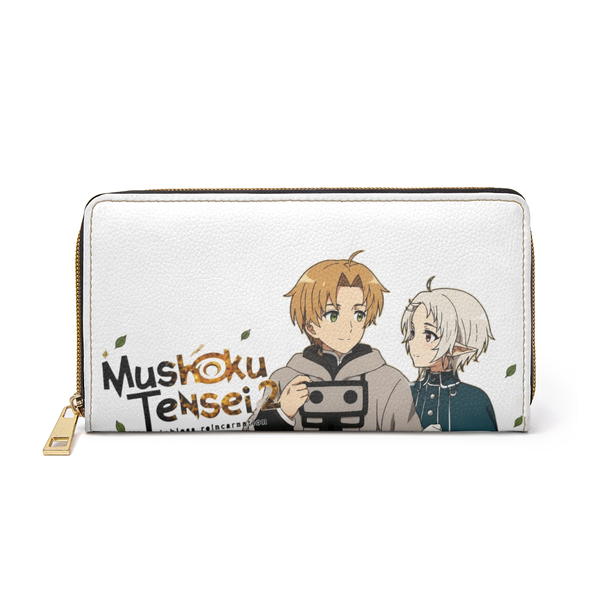 Buckle-Down Mushoku Tensei Jobless Reincarnation Canvas Zipper Wallet | Mushoku Tensei Sylphiette Holding Rudeus Greyrat Pose